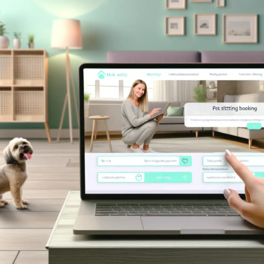 Właściciel psa korzystający z prostego procesu rezerwacji usługi opieki online