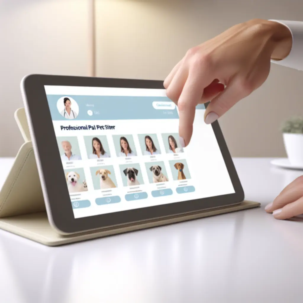 Właściciel wybierający profil opiekuna zwierząt w aplikacji